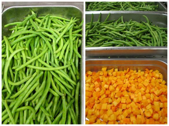 Vegetables from the line in Timpview High School, Provo, Utah