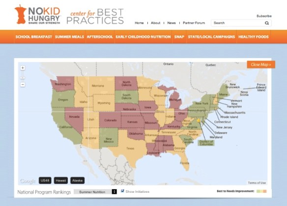 No Kid Hungry: State of Hunger Map