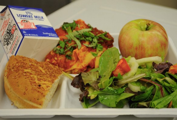 Housemade Lasagna (including the noodles) with local greens, apple and milk