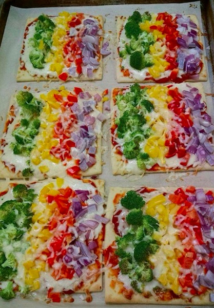 Rainbow Flatbread Veggie Pizza, QV Cafe, Quaker Valley Schools, Pennsylvania