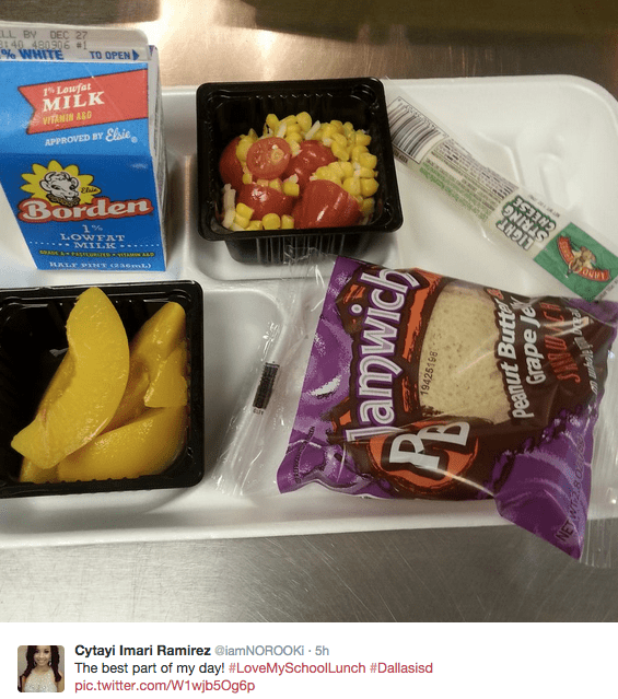 #RealSchoolFood #LoveMySchoolLunch from a Dallas ISD Student