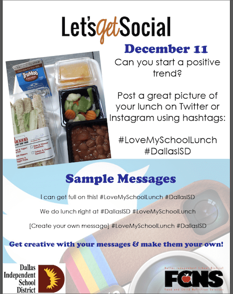 #LoveMySchoolLunch Promotional Flyer