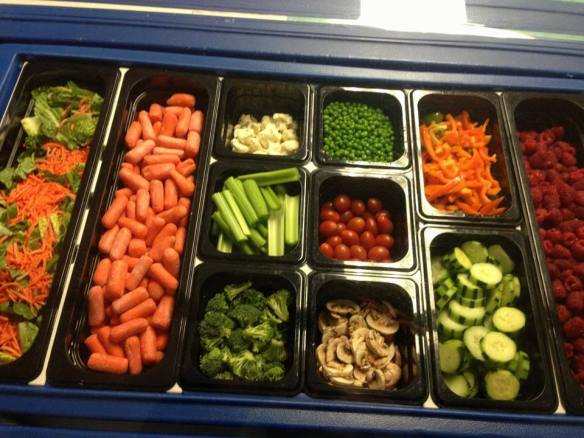 Poudre School District, Fort Collins. Colorado, offers daily produce bars with extensive choices.